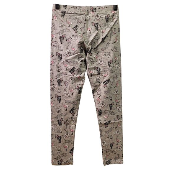 Spotted Zebra Girls Casual Zoo Animals Printed Gray Leggings Size Medium (8) - Picture 2 of 7